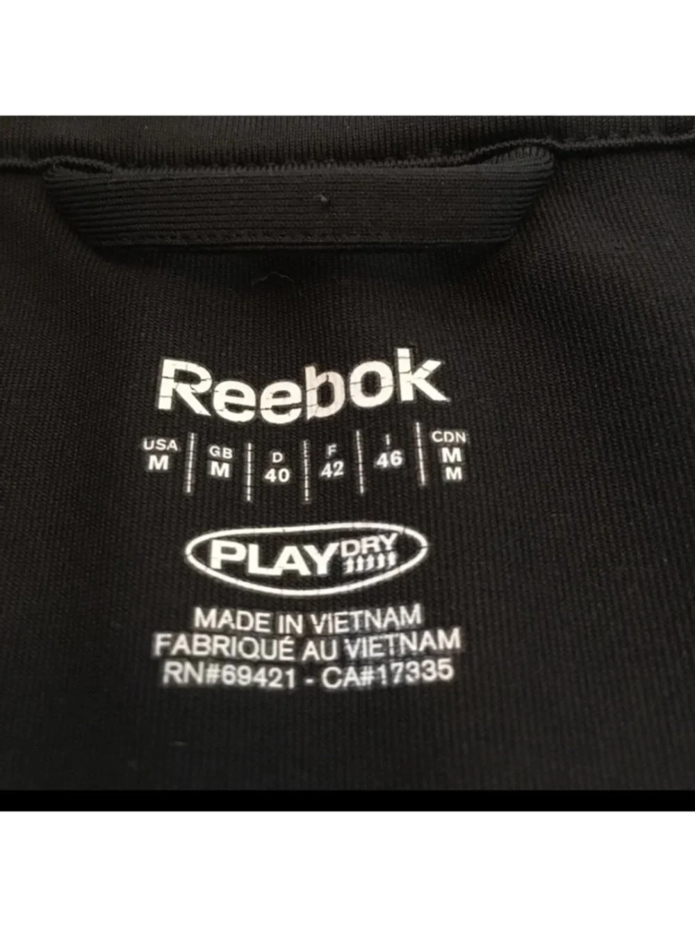 Reebok playdry black